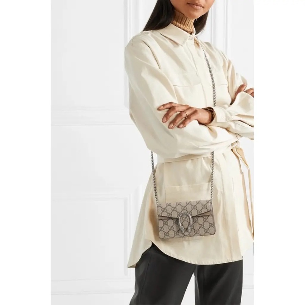 GUCCI DIONYSUS Super Mini Bag GG Supreme Crossbody/Shoulder Bag ✨FULL INCLUSION✨ - Picture 2 of 8